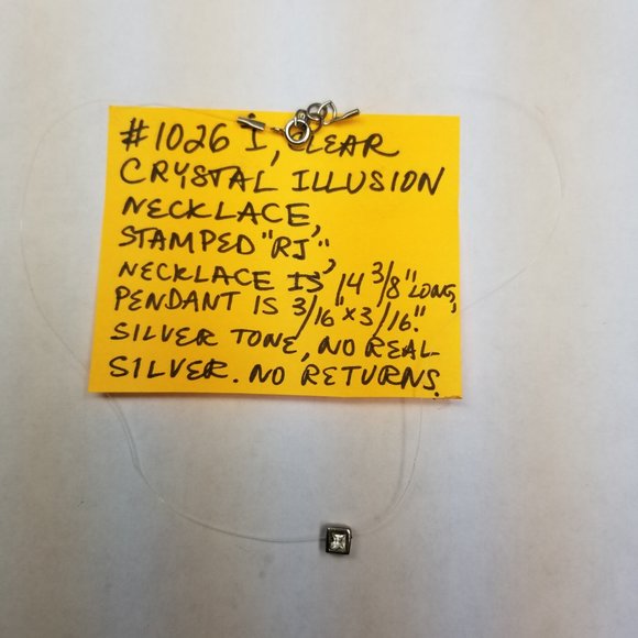 ✅1026I Unbranded Illusion Necklace with Clear Crystal in Silver Tone Metal - Picture 4 of 9